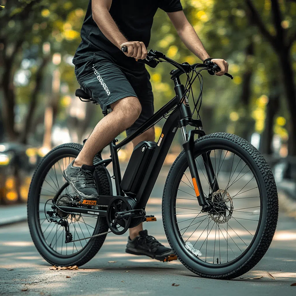 schwarzes Elektrofahrrad, Bicicleta Elétrica